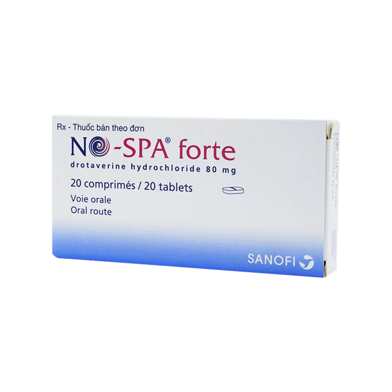 Thuốc No-Spa Forte 80mg điều trị co thắt cơ trơn tiêu hóa (hộp 2 vỉ x 10 viên)