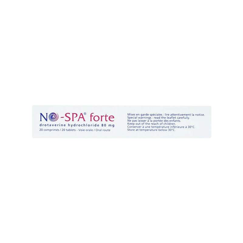Thuốc No-Spa Forte 80mg điều trị co thắt cơ trơn tiêu hóa (hộp 2 vỉ x 10 viên)