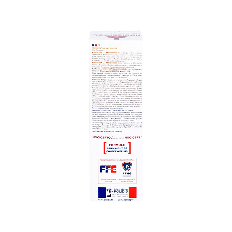 Gel bôi ngoài da Nociceptol Gel Anti-Douleur Polidis giảm đau, nhức, mỏi cơ (Tuýp 120ml)