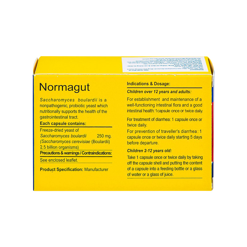 Thuốc Normagut cân bằng hệ vi sinh đường ruột, dự phòng và điều trị tiêu chảy (hộp 3 vỉ x 10 viên)