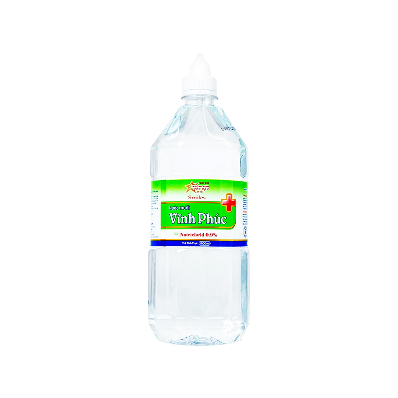 Nước muối Vĩnh Phúc Natriclorid 0.9% vệ sinh răng miệng (chai 1000ml)