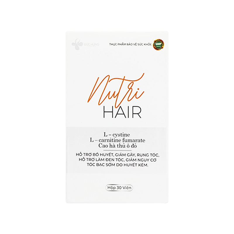 Viên uống Nutri Hair bổ huyết, giảm gãy, rụng tóc (hộp 30 viên)