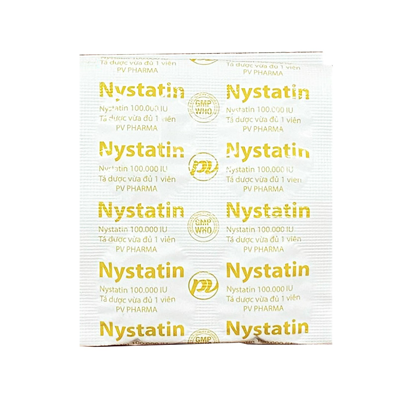 Viên đặt âm đạo Nystatin 100.000 I.U Phúc Vinh điều trị nhiễm nấm âm hộ, âm đạo (hộp 1 vỉ x 12 viên)