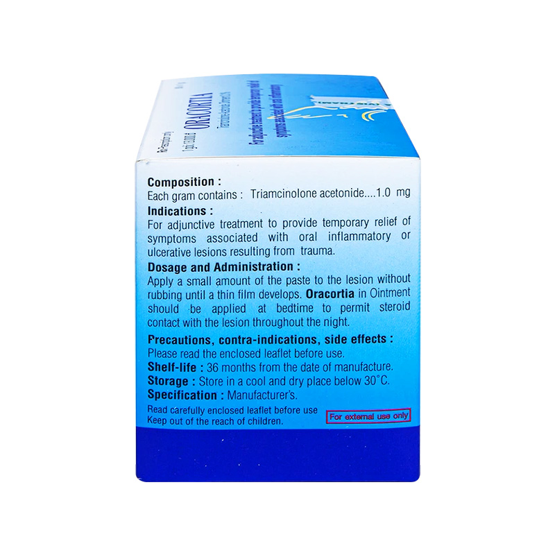 Thuốc mỡ Oracortia 0.1% trị viêm nhiễm khoang miệng (hộp 50 túi x 1g)