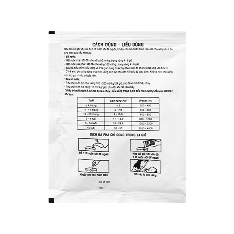 Thuốc bột Oresol Bidiphar bù nước và điện giải (gói 27.9g)