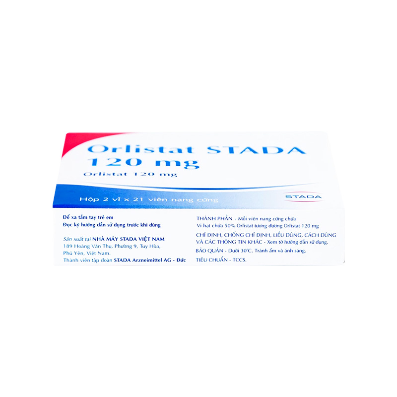 Thuốc Orlistat Stada 120mg kiểm soát cân nặng, hỗ trợ điều trị béo phì (hộp 2 vỉ x 21 viên