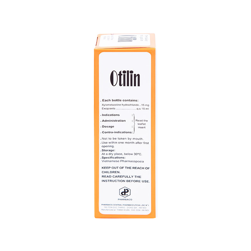 Thuốc xịt mũi Otilin 0.1% giảm ngạt mũi, sung huyết mũi (hộp 1 chai x 15ml)