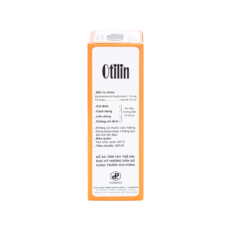 Thuốc xịt mũi Otilin 0.1% giảm ngạt mũi, sung huyết mũi (hộp 1 chai x 15ml)