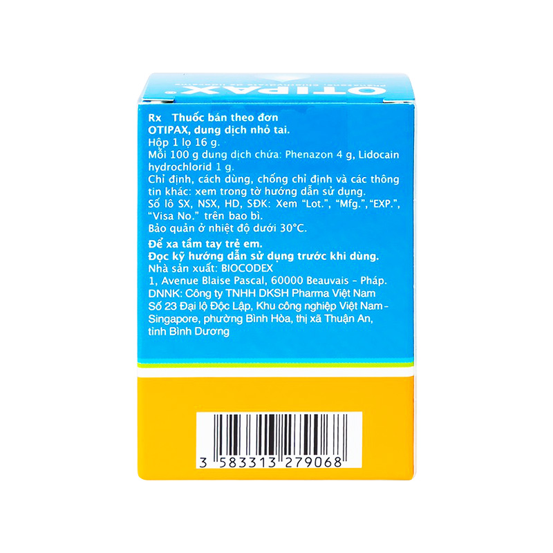 Thuốc nhỏ tai Otipax điều trị đau do viêm tai (hộp 1 chai x 15ml)