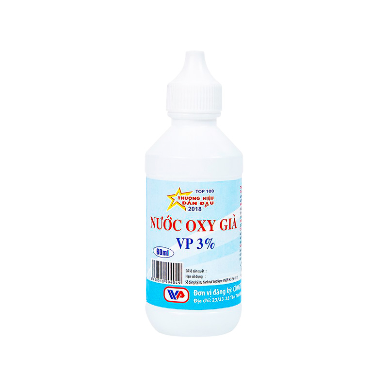 Nước oxy già VP 3% Vĩnh Phúc sát khuẩn vết thương (chai 60ml)
