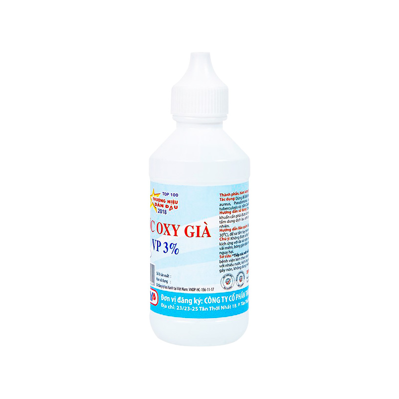 Nước oxy già VP 3% Vĩnh Phúc sát khuẩn vết thương (chai 60ml)