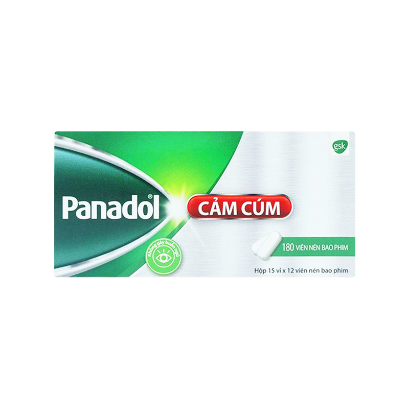 Viên nén Panadol Cảm Cúm giảm các triệu chứng sốt, đau và xung huyết mũi (hộp 15 vỉ x 12 viên)