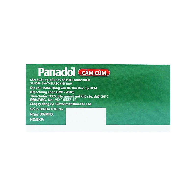 Viên nén Panadol Cảm Cúm giảm các triệu chứng sốt, đau và xung huyết mũi (hộp 15 vỉ x 12 viên)