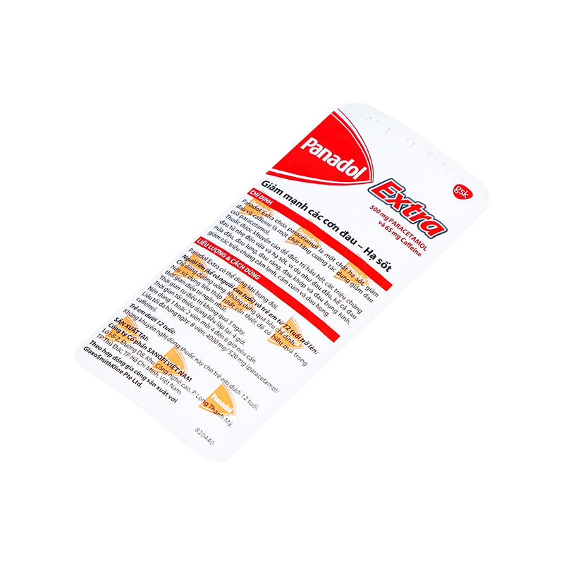 Viên nén Panadol Extra giảm mạnh các cơn đau, hạ sốt (hộp 15 vỉ x 12 viên)