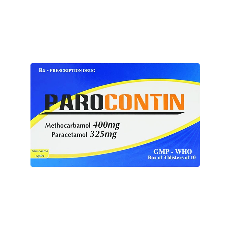Viên nén Parocontin giảm đau cơ-xương, bong gân (hộp 3 vỉ x 10 viên)