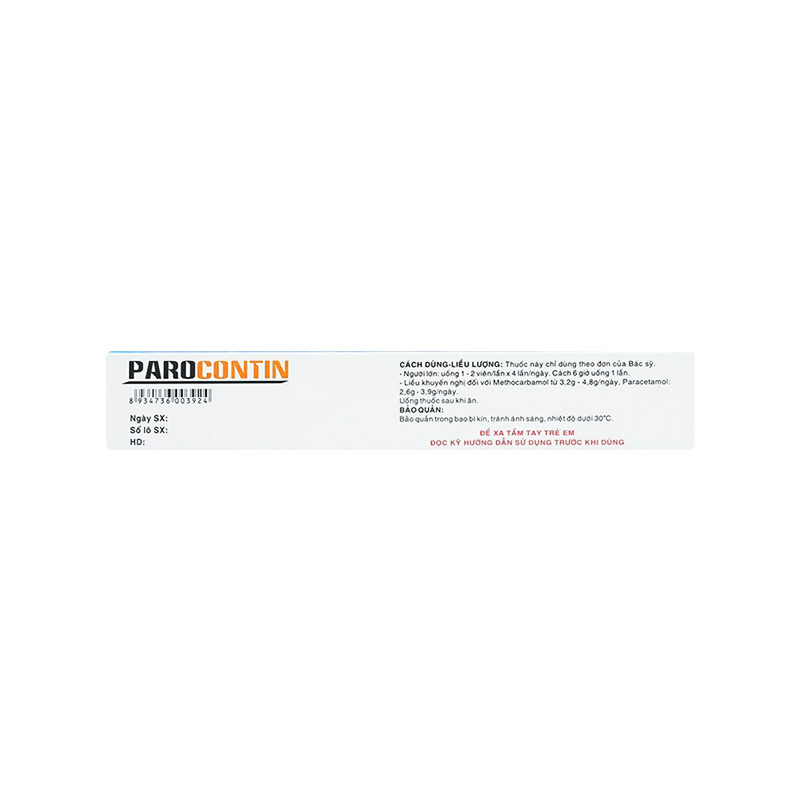 Viên nén Parocontin giảm đau cơ-xương, bong gân (hộp 3 vỉ x 10 viên)