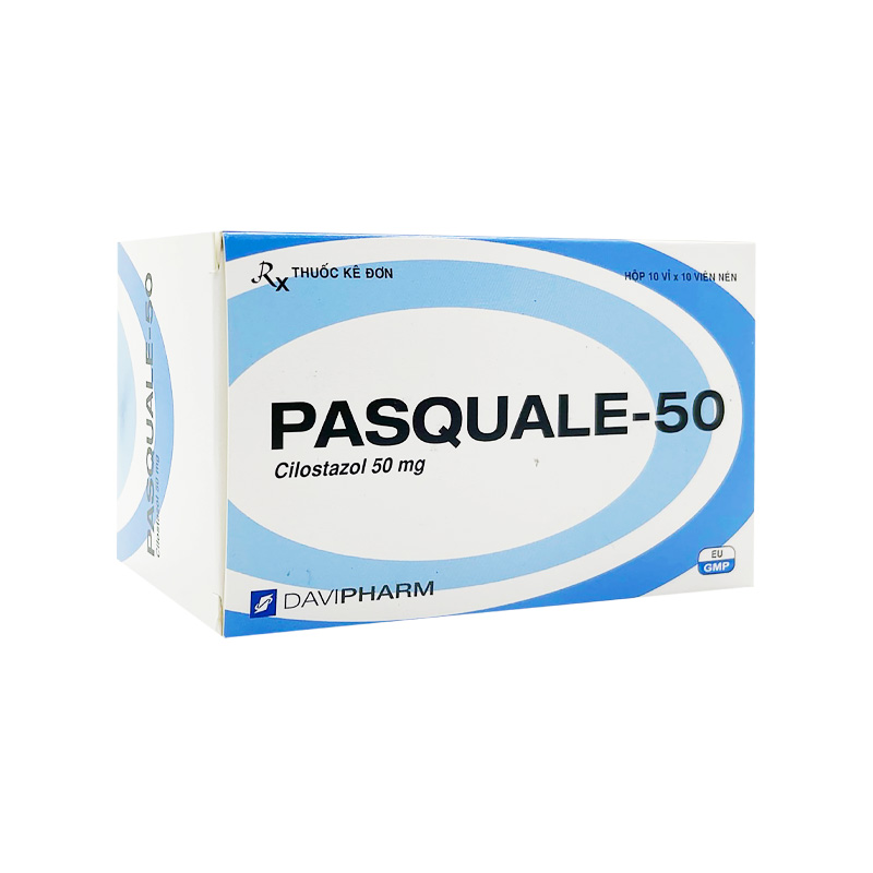 Viên nén Pasquale 50mg điều trị các triệu chứng đau cách hồi ở chân (hộp 10 vỉ x 10 viên)