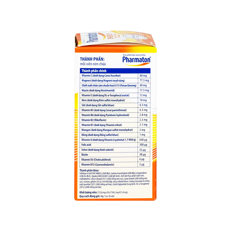 Viên uống Pharmaton Energy nhân sâm tăng cường sức khỏe, giảm mệt mỏi (hộp 1 chai x 30 viên)