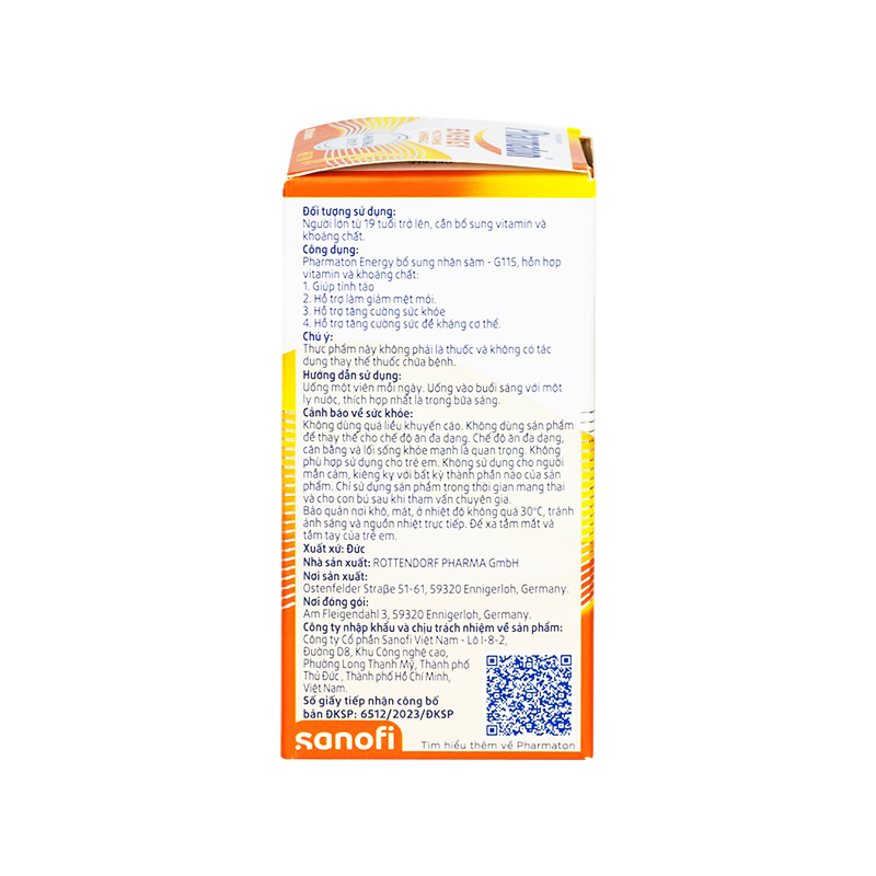 Viên uống Pharmaton Energy nhân sâm tăng cường sức khỏe, giảm mệt mỏi (hộp 1 chai x 30 viên)