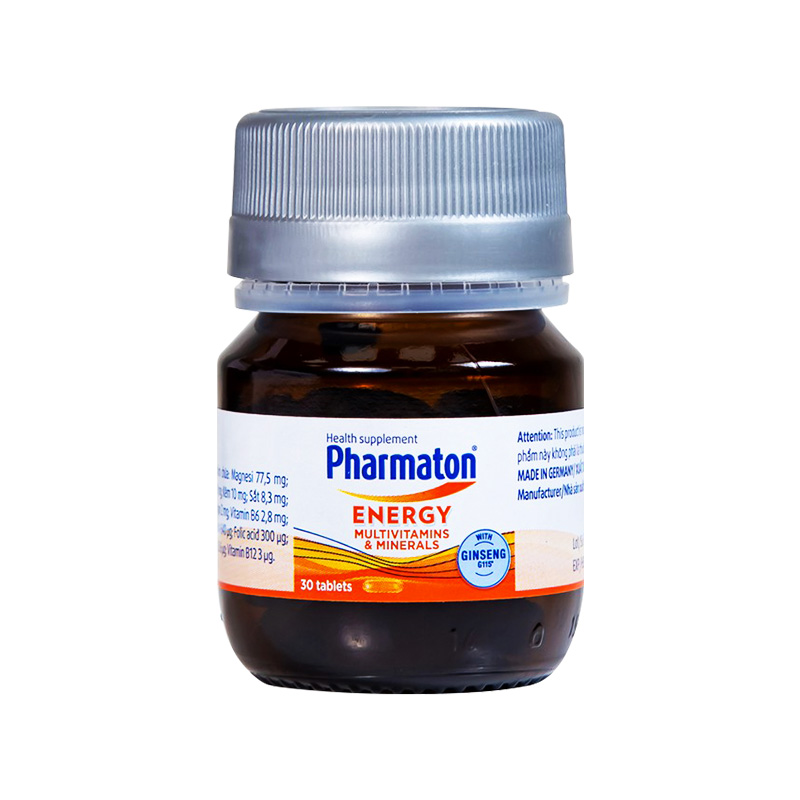 Viên uống Pharmaton Energy nhân sâm tăng cường sức khỏe, giảm mệt mỏi (hộp 1 chai x 30 viên)