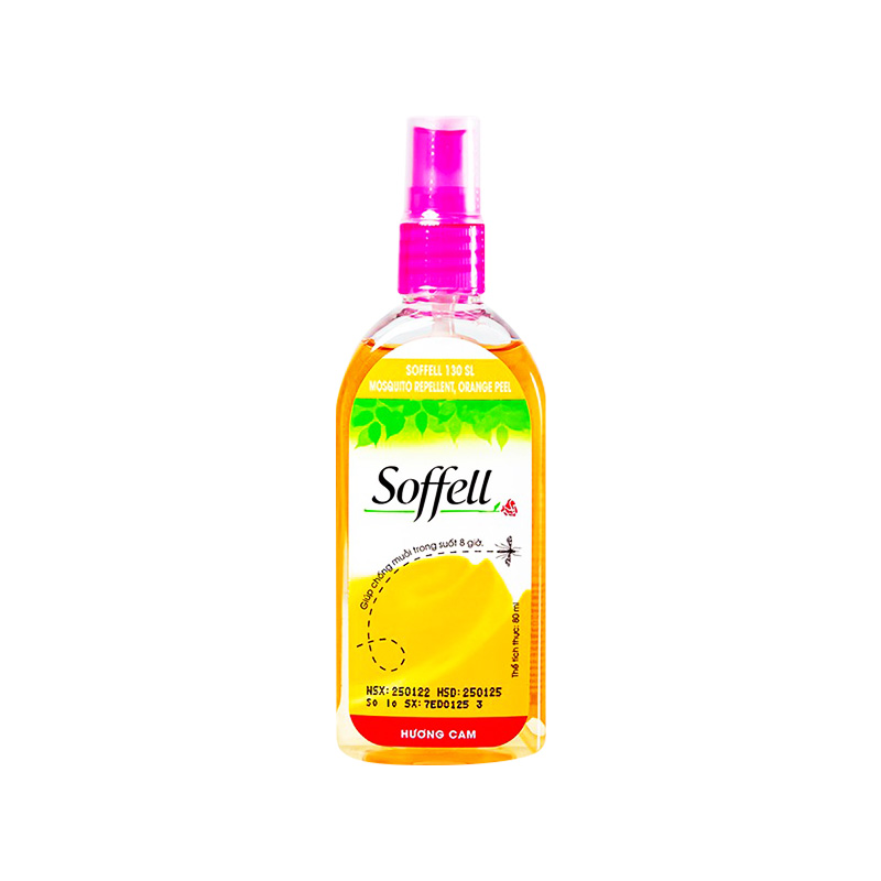 Xịt Chống Muỗi Soffell Hương Cam (chai 80g)