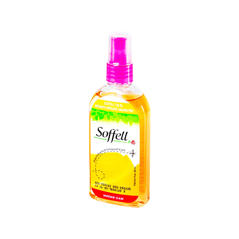 Xịt Chống Muỗi Soffell Hương Cam (chai 80g)