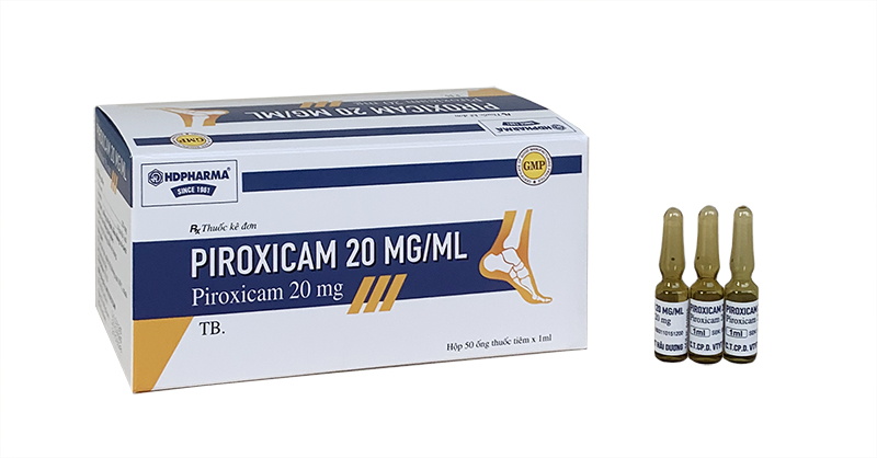 Thuốc tiêm Piroxicam 20mg/ml Hdpharma điều trị ngắn hạn các triệu chứng trong viêm khớp dạng thấp(hộp 50 ống x 1ml)
