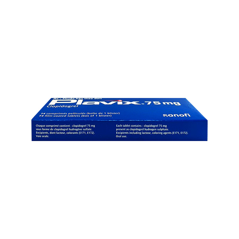 Thuốc Plavix 75mg phòng và điều trị huyết khối (hộp 1 vỉ x 14 viên)