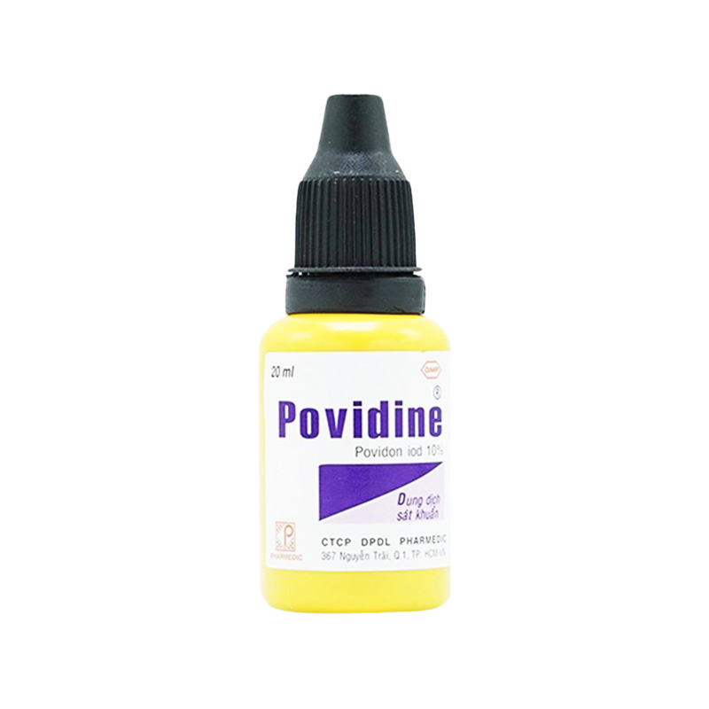 Dung dịch sát khuẩn Povidine 10% Pharmedic ngăn ngừa nhiễm khuẩn vết thương (hộp 1 chai x 20ml)
