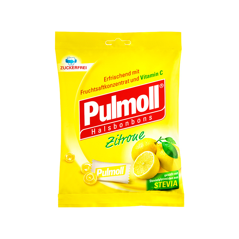 Kẹo ngậm Pulmoll không đường vị chanh (gói 2 viên)