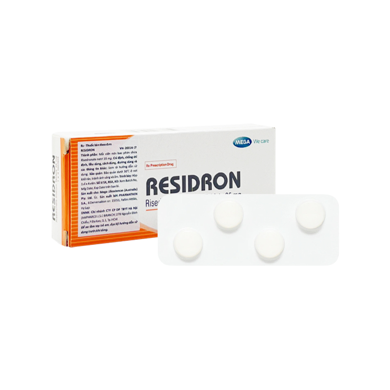 Thuốc Residron điều trị và ngăn ngừa loãng xương (hộp 1 vỉ x 4 viên)