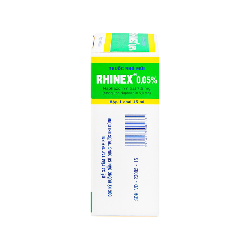 Thuốc nhỏ mũi Rhinex 0.05% giảm sung huyết, nghẹt mũi (chai 15ml)