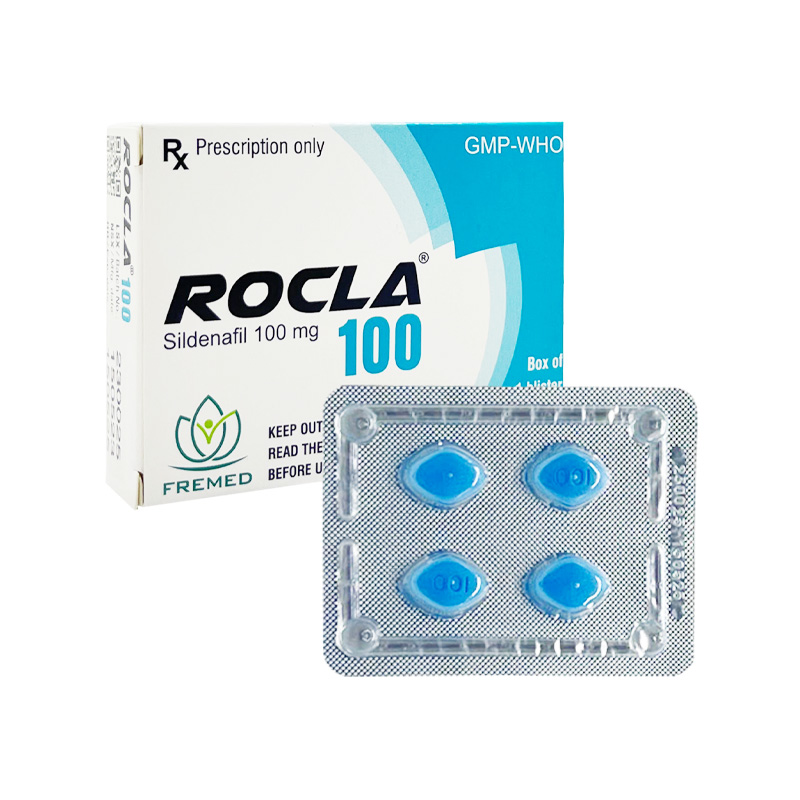 Thuốc Rocla 100 điều trị rối loạn cương dương (hộp 1 vỉ x 4 viên)