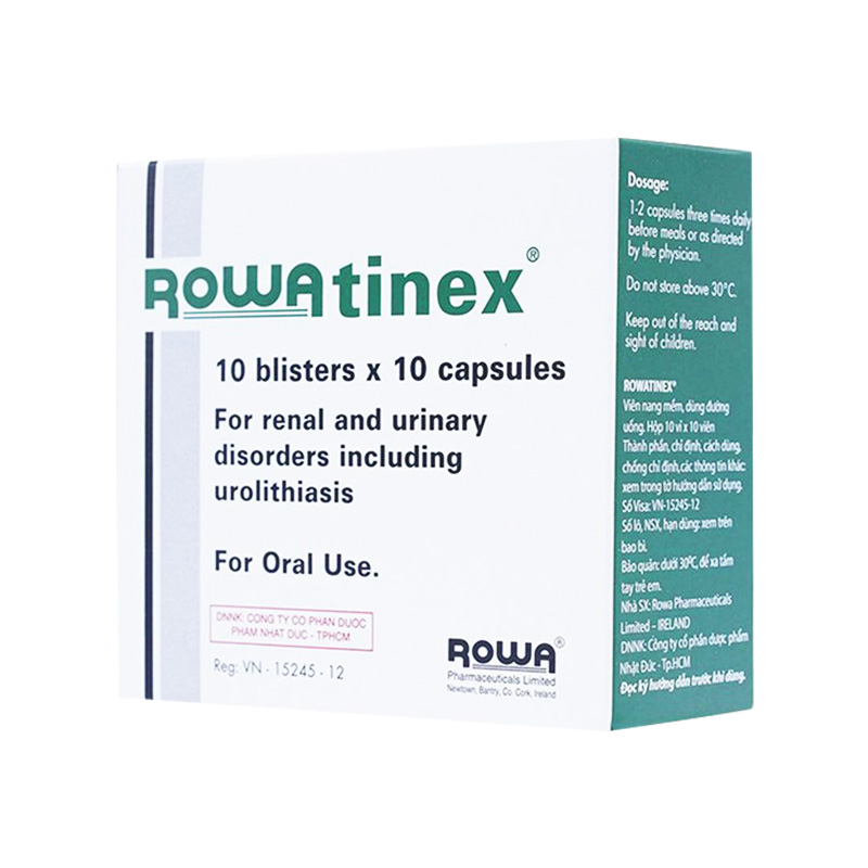 Thuốc Rowatinex điều trị bệnh sỏi niệu, sỏi thận (hộp 10 vỉ x 10 viên)