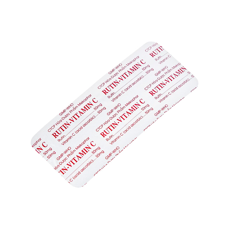 Thuốc Rutin-Vitamin C hỗ trợ điều trị các hội chứng chảy máu, xơ cứng (hộp 10 vỉ x 10 viên)