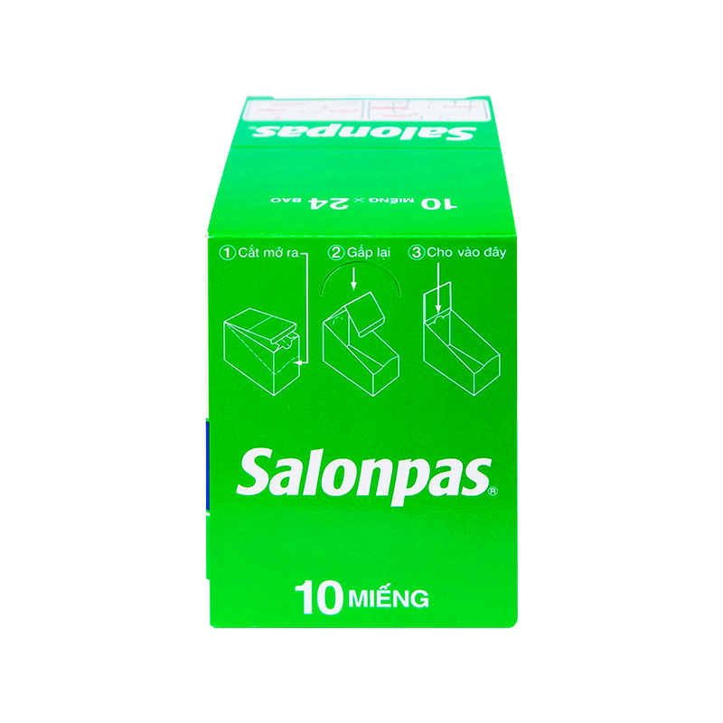 Cao dán Salonpas giảm đau vai, đau lưng, đau cơ (bao 1 gói x 10 miếng)