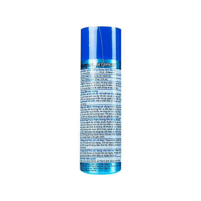 Xịt giảm đau Salonpas Jet Spray giảm đau, kháng viêm do căng cơ, bong gân (chai 118ml)