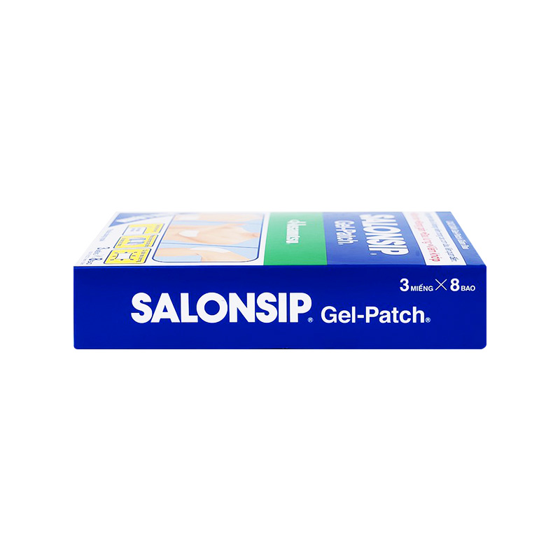 Cao dán Salonsip Gel - Patch giảm đau, kháng viêm cơ khớp (hộp 8 gói x 3 miếng)