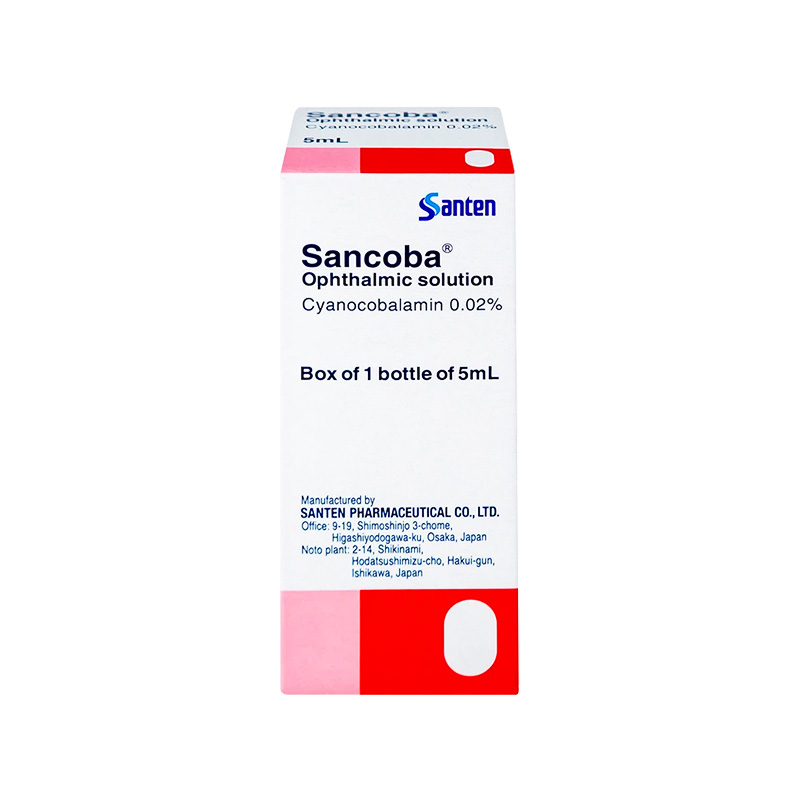 Thuốc nhỏ mắt Sancoba 0.02% cải thiện chứng mỏi mắt do điều tiết (hộp 1 chai x 5ml)