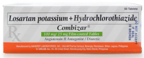 Thuốc Combizar 100mg/25mg điều trị tăng huyết áp (hộp 3 vỉ x 10 viên)