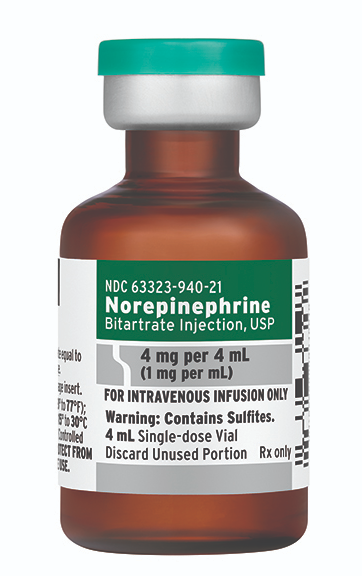 Dung dịch tiêm Norepinephrin Kabi 1mg/ml kiểm soát huyết áp trong trường hợp tụt huyết áp cấp (hộp 10 ống x 1ml)