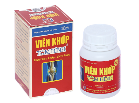 Viên khớp Tâm Bình hỗ trợ giảm các triệu chứng của thoái hóa khớp, viêm khớp (hộp 1ọ x 60 viên)