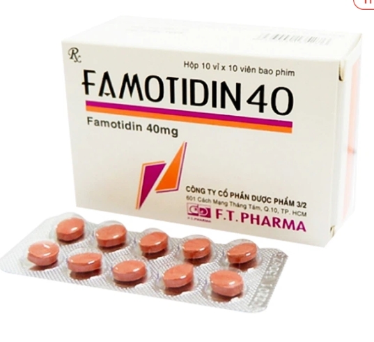Thuốc Famotidin 40 F.T.Pharma điều trị loét dạ dày tá tràng (hộp 10 vỉ x 10 viên)