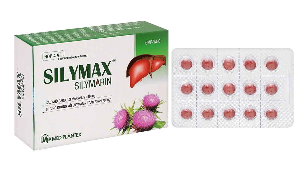 Thuốc Silymax điều trị các trường hợp rối loạn chức năng gan (hộp 4 vỉ x 15 viên)