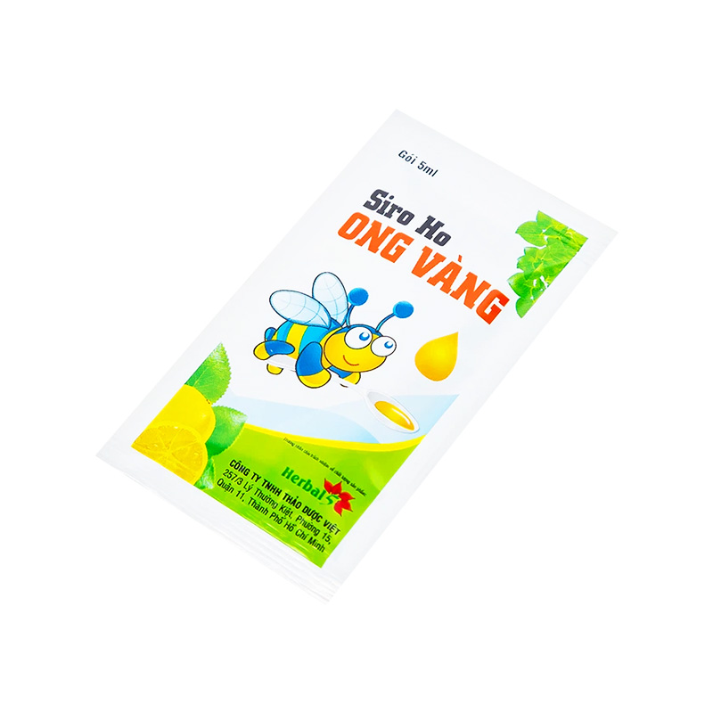 Siro ho Ong Vàng hỗ trợ giảm ho, rát họng (hộp 30 gói x 5ml)