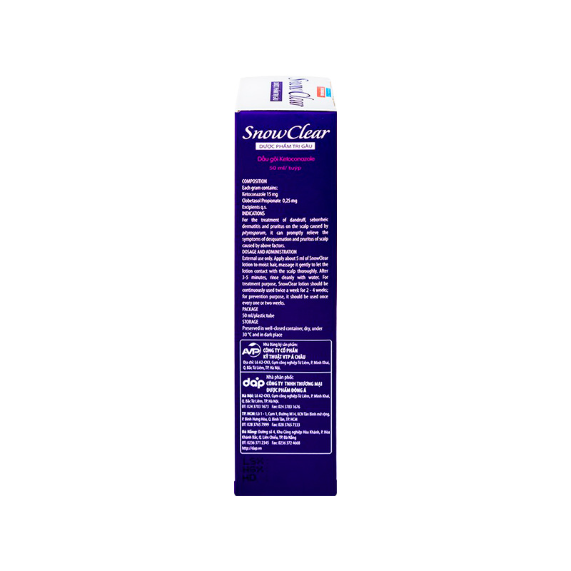 Hỗn dịch Snowclear điều trị gàu, viêm da tiết bã (hộp tuýp x 50ml)