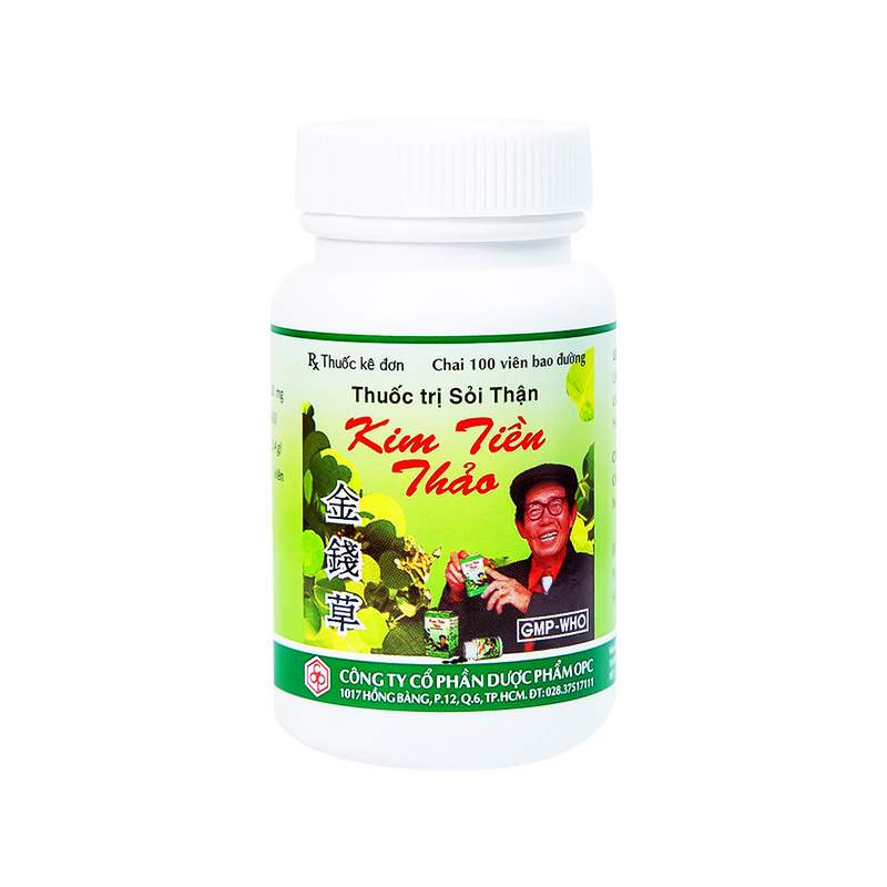 Viên bao đường Kim Tiền Thảo OPC trị sỏi đường tiết niệu, sỏi thận (hộp 1 chai x 100 viên)