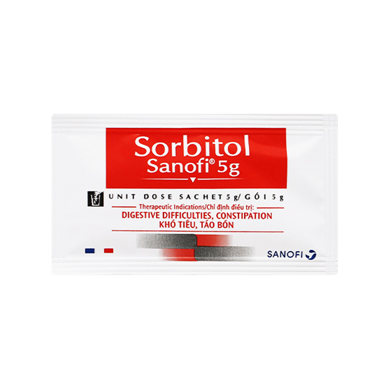 Thuốc bột Sorbitol Sanofi điều trị triệu chứng táo bón (hộp 20 gói x 5g)