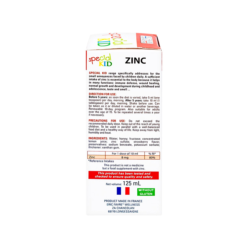 Siro Special Kid Zinc bổ sung kẽm, hỗ trợ tăng sức đề kháng cho trẻ (hộp 1 chai x 125ml)