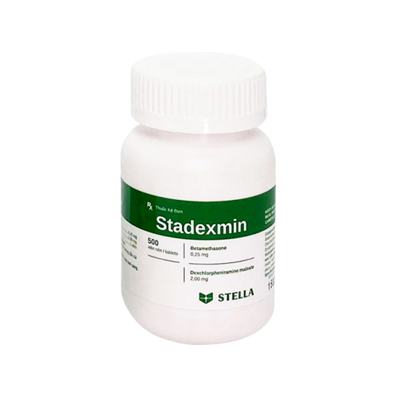 Thuốc Stadexmin điều trị các triệu chứng ở đường hô hấp, dị ứng da và mắt (chai 500 viên)